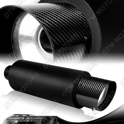 4  N1 Style Carbon Fiber Slant Tip Stainless Steel Black Muffler With 3  Inlet • $39.99