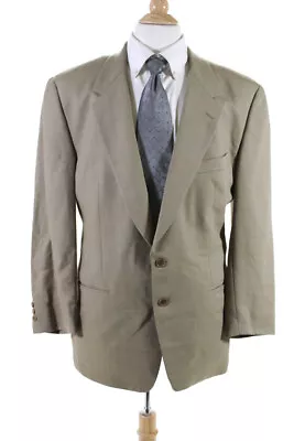 Ermenegildo Zegna Mens Wool Woven Single Breasted Two Button Blazer Green 50 • $2.99