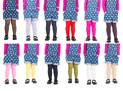 £2.99 • Buy Girls Tights Plain Opaque By Sentelegri 40 Or 60 Denier, Age 2-12Years-16Colours