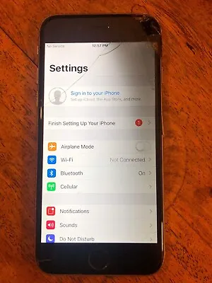 Apple IPhone 6 16GB Space Grey. Cracked Screen. Faulty Sim Reader And Network • £16.99