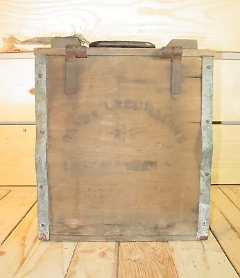 Vintage RARE 1937 D. S. Company Laboratory Milk Wooden Crate Box W/ Metal Liner • $68