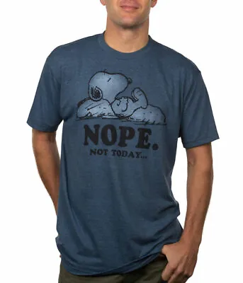 Peanuts Snoopy Nope Not Today Heather Navy T-Shirt • $19.99