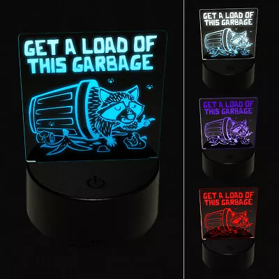 Insulting Garbage Raccoon Trash Can Panda 3D Illusion LED Night Light Sign Lamp • $19.99