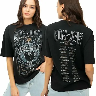 £9.09 • Buy Bon Jovi Ladies T-shirt Keep The Faith Oversized Black S - XL Official