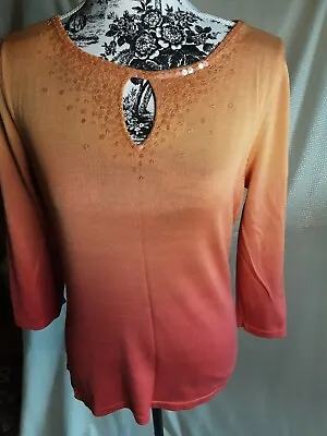 $12.99 • Buy Valerie Stevens Orange Ombre Top Sweater     Size Medium