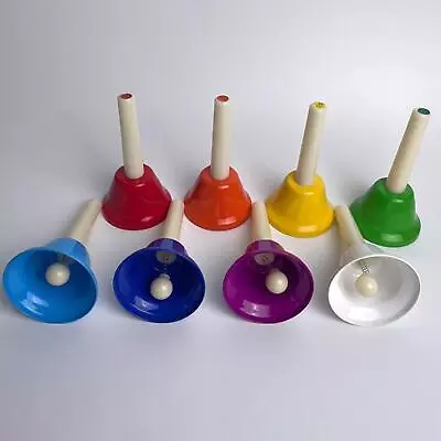 8x Hand Bells Set Colorful Hand Percussion Bells For Classroom Adults Chorus • $33.87