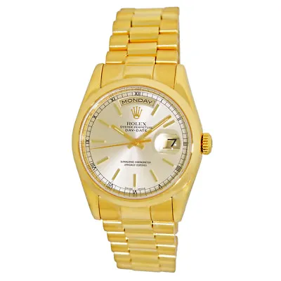 ROLEX 36mm 18K Yellow Gold Day Date President 118208 118238 Warranty 2001 MINTY • $23990