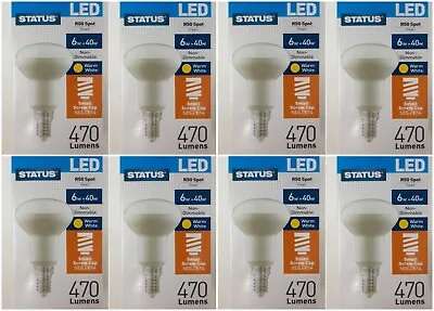 8  X  6w =40w LED Spotlight Reflector Light Bulb R50 SES E14 Warm White 3000K • £18.49