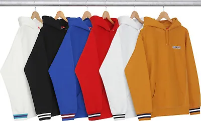 Supreme Striped Cuff Hooded Sweatshirt White FW16 Hoodie XL Box Logo Bogo • $79.50