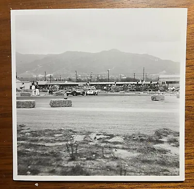 Vintage 4x4 Print / Cars In Corner At Hansen Dam Sports Car Races 1950s • $4.95