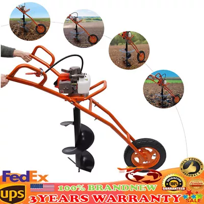 63CC Gas Powered Earth Auger Post Hole Digger With 1* Drill Bit And Wheelbarrow • $244