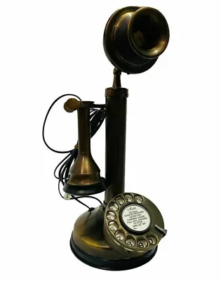 Antique ROTARY DIAL CANDLESTICK Telephone Vintage Working Landline Retro Phone • $62.30