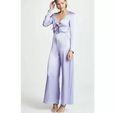 $250 • Buy STAUD Mel Jumpsuit Size 6 New With Tags Lilac Long Sleeve