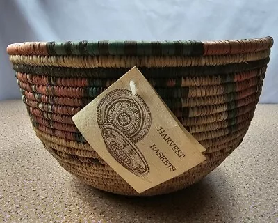 Vintage Anomaly Imports Hand Woven Harvest Basket & Bread/Fruit Bowl Native • $34.80