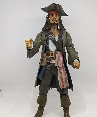 Large 12  Disney Jack Sparrow Pirates Of The Caribbean Action Figure With Hat • £19.99