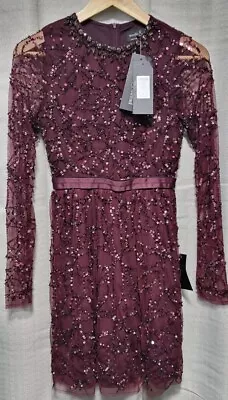 BNWT RRP£175 NEEDLE & THREAD Embellished Sequin Long Sleeved Mini Dress - FAULT • £59.90