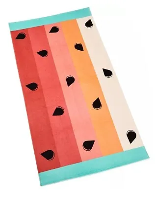 Martha Stewart Collection Watermelon Beach Towel-Coral Combo 38X68in T4103718 • $26.95