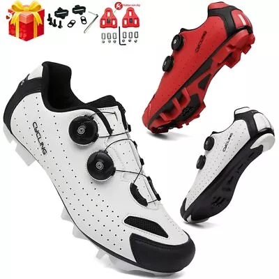 Men's Cycling Sneakers With SPD Cleats Mtb Flat Bicycle Shoes Road Bike Boots  • $62
