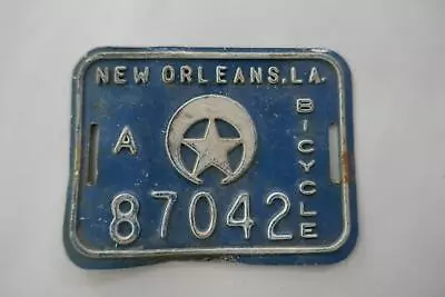 Vintage Bicycle License Plate New Orleans Louisiana • $40