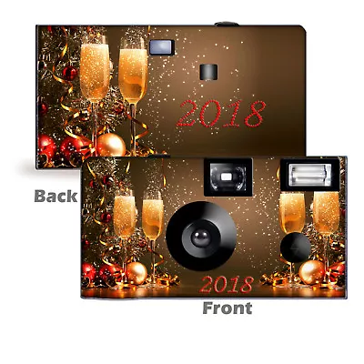 5 Pack 2018 Champagne Celebration Disposable Cameras New Year's Party (F53378) • $83.45