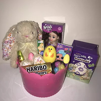 Easter Hamper Kids Easter Gift With Bunny And Easter Egg Hamper Basket Children • £18.99