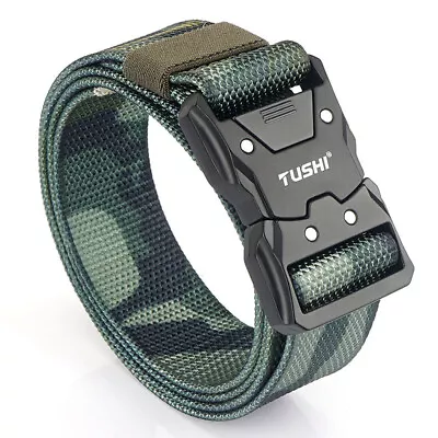 Casual Military Tactical Belt Mens Belt Alloy Buckle Quick Release Nylon Hunting • $13.69
