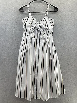 Maacie Women's Maternity Dress Sleeveless Striped Tie Knot Size Medium A Line • $19.59