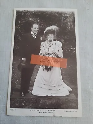 RPPC 1907 MARIE LLOYD / ALEC HURLEY Music Hall Comedienne Rotary Postcard • £9.99