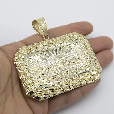 2 3/4  Huge Nugget-Frame Last Supper Pendant Solid Real 10K Yellow Gold • $2034.99