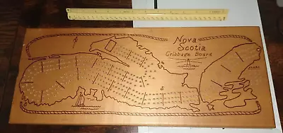 Vintage Nova Scotia Map Cribbage Board See Pics Rare Free Ship. • $29