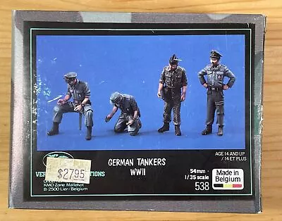 German Tankers WW2  1/35 Scale Verlinden Productions 4 Figure Set #538 Small Box • $19.99