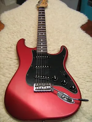 Fender 2006 MIM Stratocaster Standard 60th Anniversary Satin Red W/Gator Pad Bag • $750