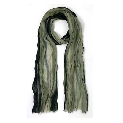 John Varvatos Collection Men's Jima Ombre Stripes Fashion Scarf Italy Juniper • $124.90