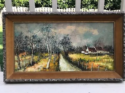 Large Vintage Russian Landscape Oil Painting On Canvas Signed Framed • $700