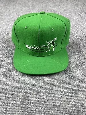 Vintage Michigan State Spartans Hat Snapback Cap Green Logo NCAA Basketball 90s • $14