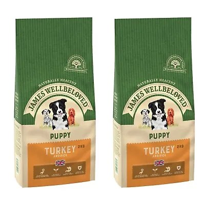 James Wellbeloved Puppy Dog Turkey & Rice Kibble Dry Food Biscuits 4kg • £23.89