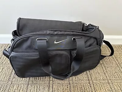 Nike Logo Golf Duffle Bag Black 19” Gym Departure Travel • $21