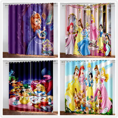 £33 • Buy Girls 3D Disney Princess Bedroom Blackout Curtains Thermal Ring Top Eyelet Gift