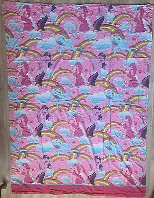 My Little Pony Flat Bed Sheet Twin 66 X 96 Fabric Pink Rainbow Dash Pinkie Pie • $19.99