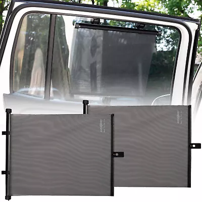 2x Car Window Roller Sunshade Window Shade Retractable Sun Blocker For Kids Baby • £6.89