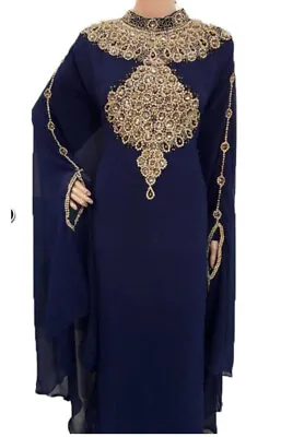 Sale New Year Moroccan Dubai Kaftans Abaya Dress Very Fancy Long Gown 405 • $54.73