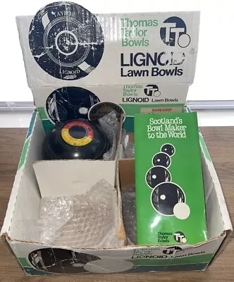 Thomas Taylor Bowls X3 Lawn Bowls Set Size 5 BIBC A01 - In Box Heavy Vintage • £25