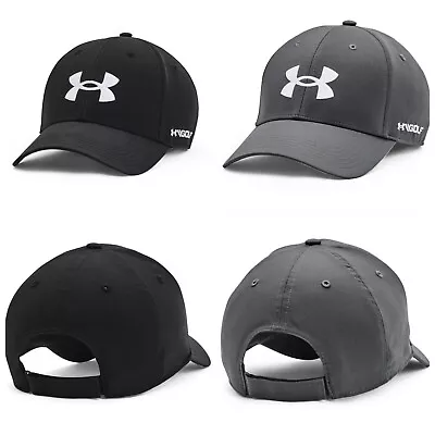 Under Armour Men's UA Golf96 Adjustable Hat Grey Black OSFA Cap Lightweight • £14.99