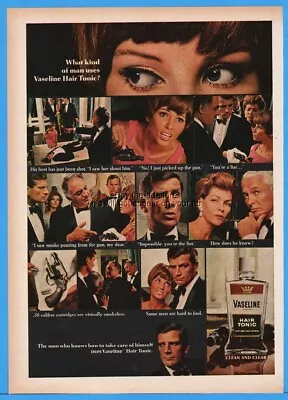 1967 Vaseline Hair Tonic Murder Mystery .38 Caliber Gun Man Who Knows Print Ad • $10.79