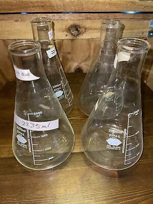 Erlenmeyer Flask Kimax 26500 2000ml 2L Thick Glass Graduated Laboratory • $11.50