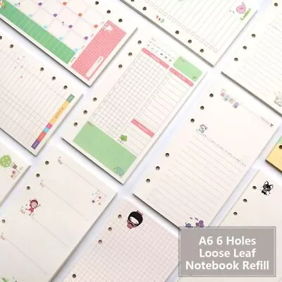 6 Holes Loose Leaf Notebook Refill To Do List Planner Agenda  School Office • $13.37