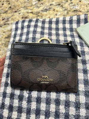 £20 • Buy Coach Women's  Card Money Holder Top Zip Canvas And Leather