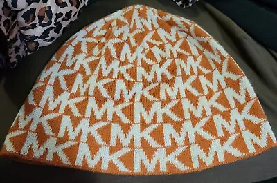 Michael Kors Knit Beanie Hat Orange/White • $11