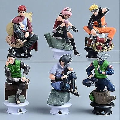 $18.99 • Buy 6X Naruto Figures Statue Chess Set Uzumaki Kakashi Sasuke Gaara Sakura Shikamaru
