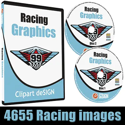 Racing Graphics Clipart-vinyl Cutter Plotter Race Car Images-vector Clip Art Cd • $99
